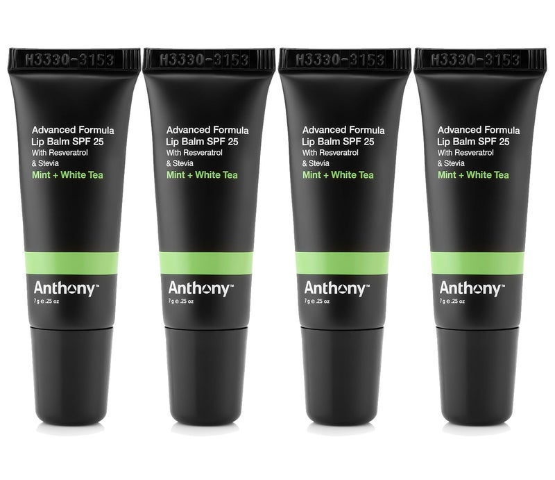 Anthony 25 SPF Lip Balm with Sunscreen for Lips  Contains Green Tea Extract Shea Butter  Vitamin E  Moisturizing Repair Care Treatment for Chapped  Dry Lips 4Pack
